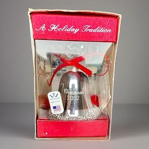Vintage 2002 Wallace Silversmiths Annual Christmas Bell Ornament Silverplate